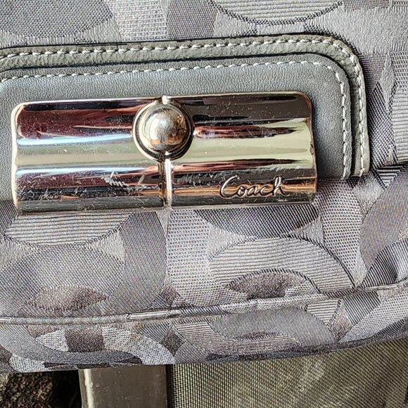 COACH E1182-18295 Signature Kristen Silver/Gray Embroidered Canvas Shoulder Bag - Picture 8 of 16